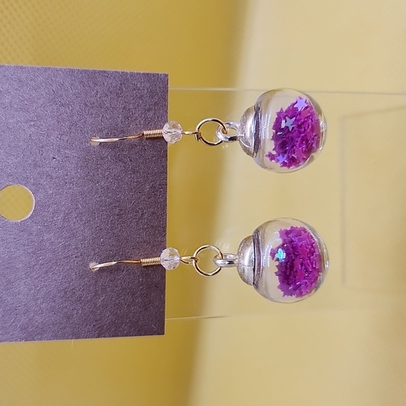 Jewelry - Star confetti glass ball earrings